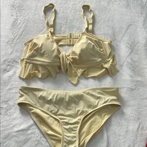 Xhilaration Light Yellow Tie-Front Bikini
